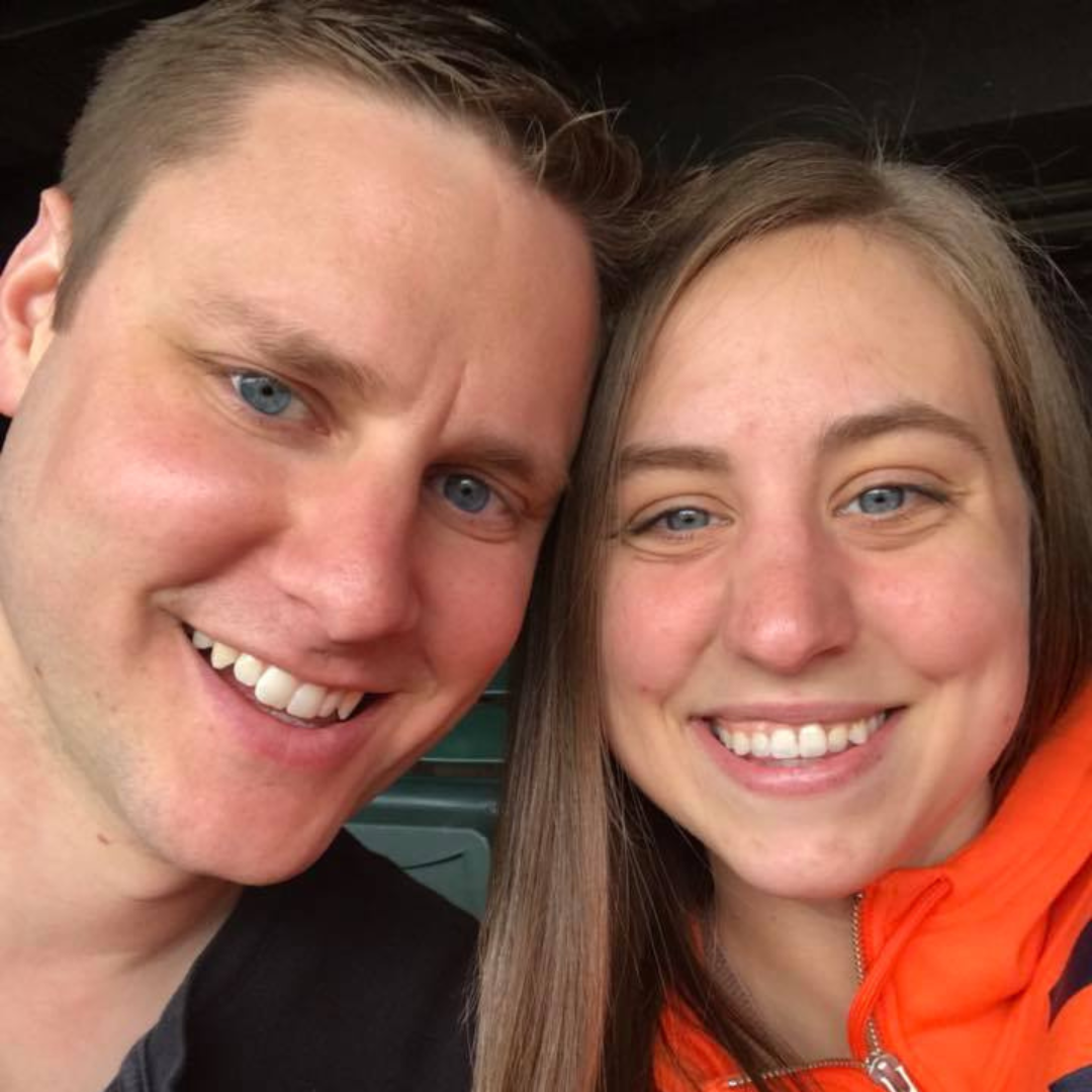 callie and dan stoscup at a tiger's game